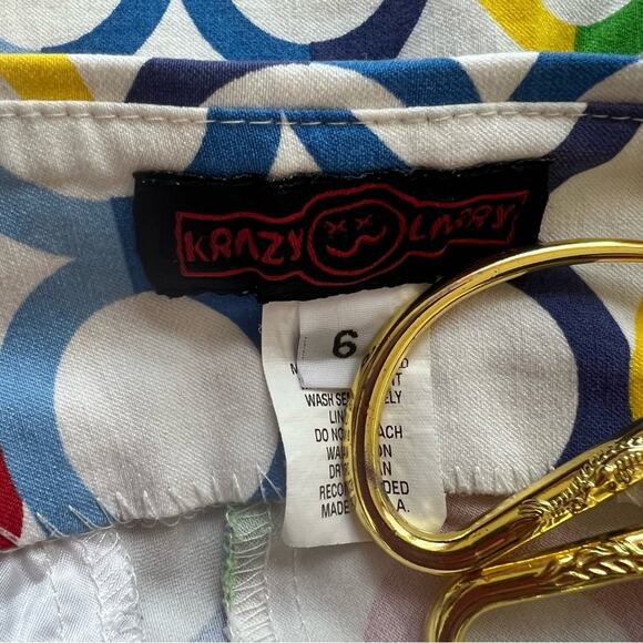Krazy Larry Pull-On Rainbow Circle Golf Performance Active Shorts Size 6 - Picture 9 of 11